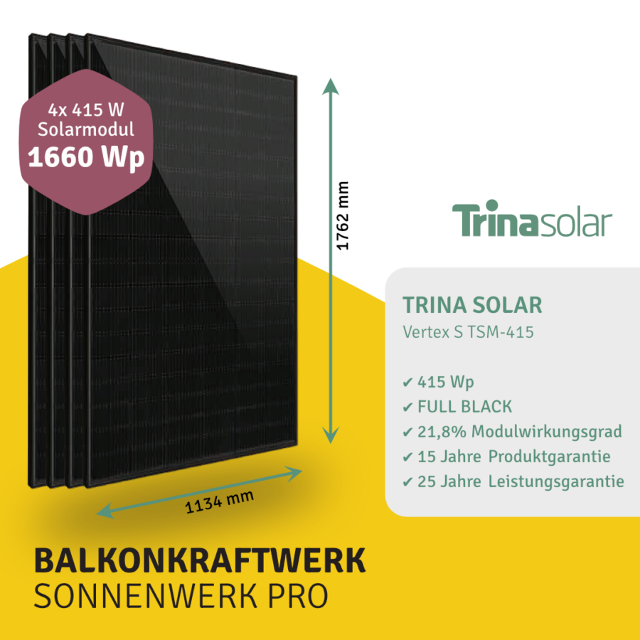 Balkonkraftwerk SONNENWERK PRO | 4 Module – Bild 2