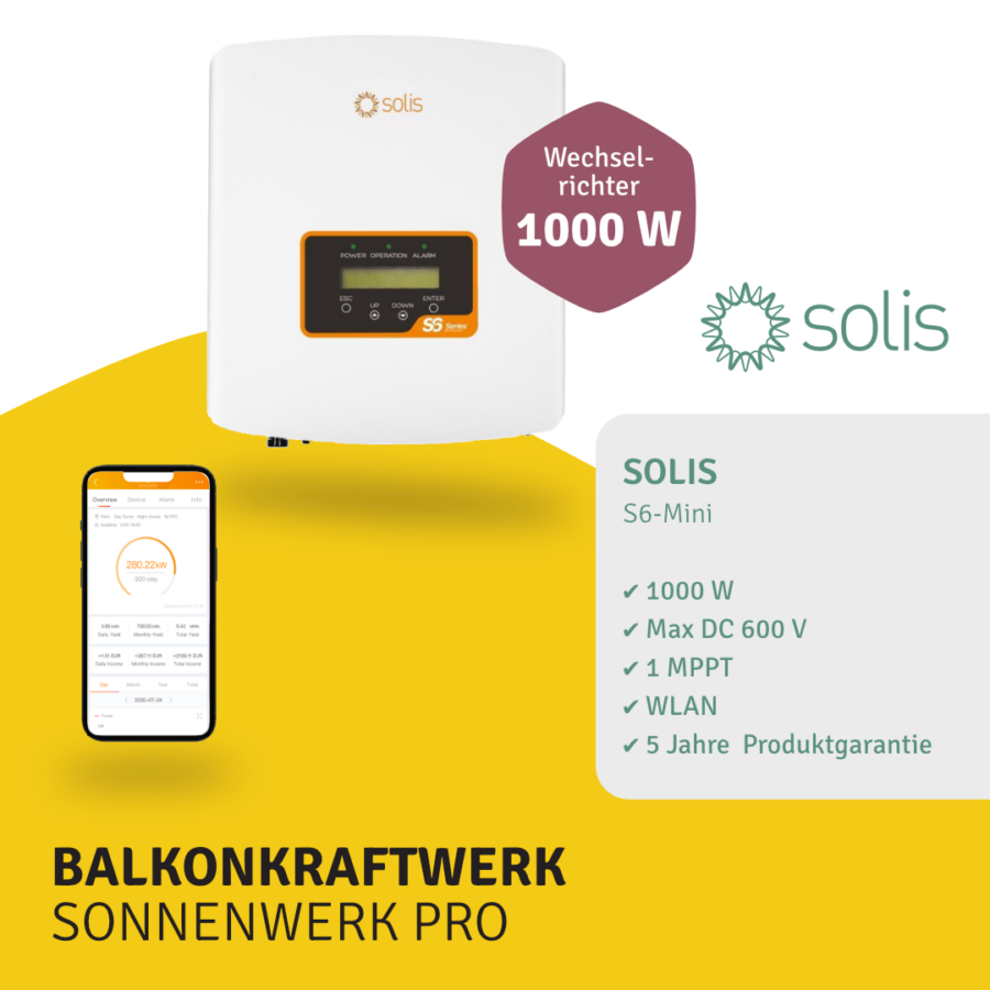 Balkonkraftwerk SONNENWERK PRO | 4 Module – Bild 3