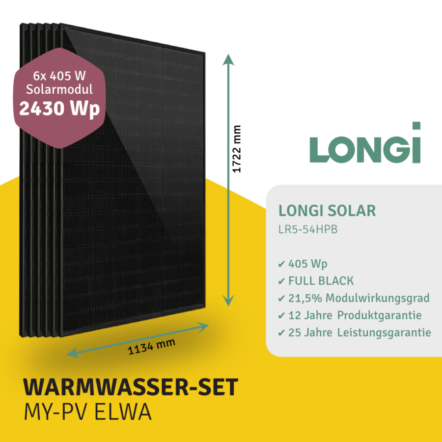 Photovoltaik WARMWASSER-SET | 6 Module, DC-ELWA MY-PV – Bild 2